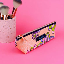 Load image into Gallery viewer, Mandala Magnifica Peach Makeup Brush Bag. Exclusive Design. - Kashzale Cosmetic Bags