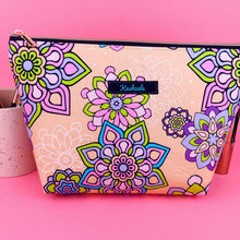 Load image into Gallery viewer, Mandala Magnifica Peach Large Makeup Bag. Exclusive Design. - Kashzale Cosmetic Bags