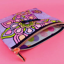 Load image into Gallery viewer, Mandala Magnifica Mauve Small Clutch, Small makeup bag. Exclusive Design. - Kashzale Cosmetic Bags