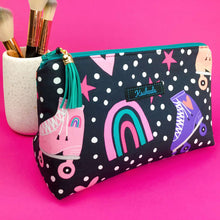 Load image into Gallery viewer, Roller Skating Rainbow Medium Makeup Bag. - Kashzale Cosmetic Bags