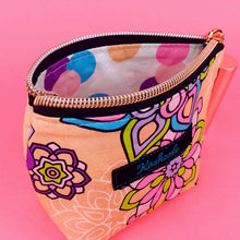 Load image into Gallery viewer, Mandala Magnifica Peach Small Makeup Bag.  Exclusive Design. - Kashzale Cosmetic Bags