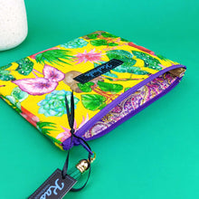 Load image into Gallery viewer, Plant Lady Yellow Small Clutch, Small makeup bag. - Kashzale Cosmetic Bags