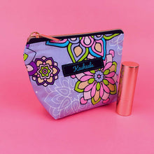 Load image into Gallery viewer, Mandala Magnifica Mauve Small Makeup Bag.  Exclusive Design. - Kashzale Cosmetic Bags