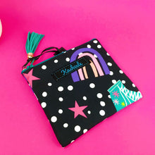 Load image into Gallery viewer, Roller Skating Rainbow Coin Purse. Whimsy Kaleidoscope Design. - Kashzale Cosmetic Bags