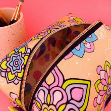 Load image into Gallery viewer, Mandala Magnifica Peach Large Box Cosmetic Bag. Exclusive Design. - Kashzale Cosmetic Bags