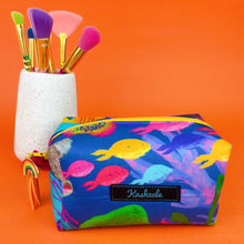 Load image into Gallery viewer, Reef Rainbow Medium Box Makeup Bag.  Kasey Rainbow Design. - Kashzale Cosmetic Bags
