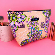 Load image into Gallery viewer, Mandala Magnifica Peach Large Makeup Bag. Exclusive Design.
