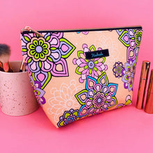 Load image into Gallery viewer, Mandala Magnifica Peach Large Makeup Bag. Exclusive Design. - Kashzale Cosmetic Bags
