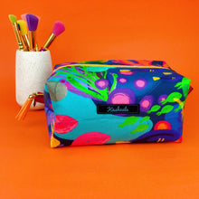 Load image into Gallery viewer, Reef Rainbow Large Box Cosmetic Bag. Kasey Rainbow Design. - Kashzale Cosmetic Bags