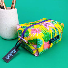 Load image into Gallery viewer, Plant Lady Yellow Medium Box Makeup Bag.  Rachael King Design - Kashzale Cosmetic Bags