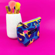 Load image into Gallery viewer, Electric Leopard Small Makeup Bag.  Kasey Rainbow Design. - Kashzale Cosmetic Bags