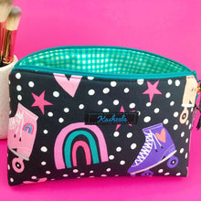Load image into Gallery viewer, Roller Skating Rainbow Medium Makeup Bag. - Kashzale Cosmetic Bags