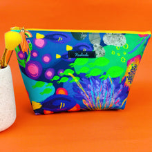 Load image into Gallery viewer, Reef Rainbow Large Makeup Bag. Kasey Rainbow Design. - Kashzale Cosmetic Bags