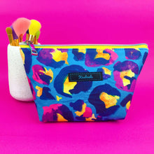 Load image into Gallery viewer, Electric Leopard Medium Cosmetic Bag. Kasey Rainbow Design.
