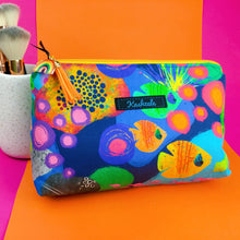 Load image into Gallery viewer, Reef Rainbow Medium Makeup Bag.  Kasey Rainbow Design. - Kashzale Cosmetic Bags