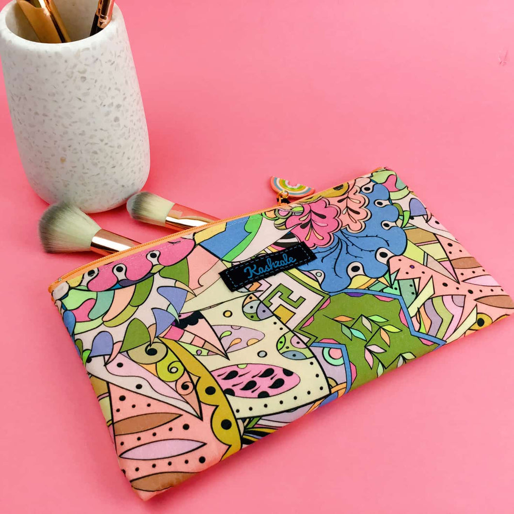 Pastel Abstract Zipper Pouch, Travel Pouch.