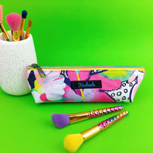Load image into Gallery viewer, Glorious Garden Makeup Brush Bag. - Kashzale Cosmetic Bags