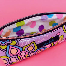 Load image into Gallery viewer, Mandala Magnifica Mauve Makeup Brush Bag. Exclusive Design. - Kashzale Cosmetic Bags