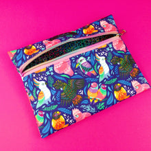Load image into Gallery viewer, Wet Bag Small Navy Parrot Print
