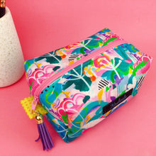 Load image into Gallery viewer, Mighty Jungle Medium Box Makeup Bag. Deb McNaughton Design - Kashzale Cosmetic Bags
