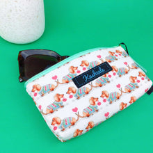 Load image into Gallery viewer, Dachshund Sunglasses bag, glasses case. White
