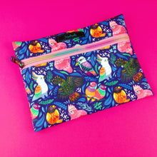 Load image into Gallery viewer, Wet Bag Small Navy Parrot Print
