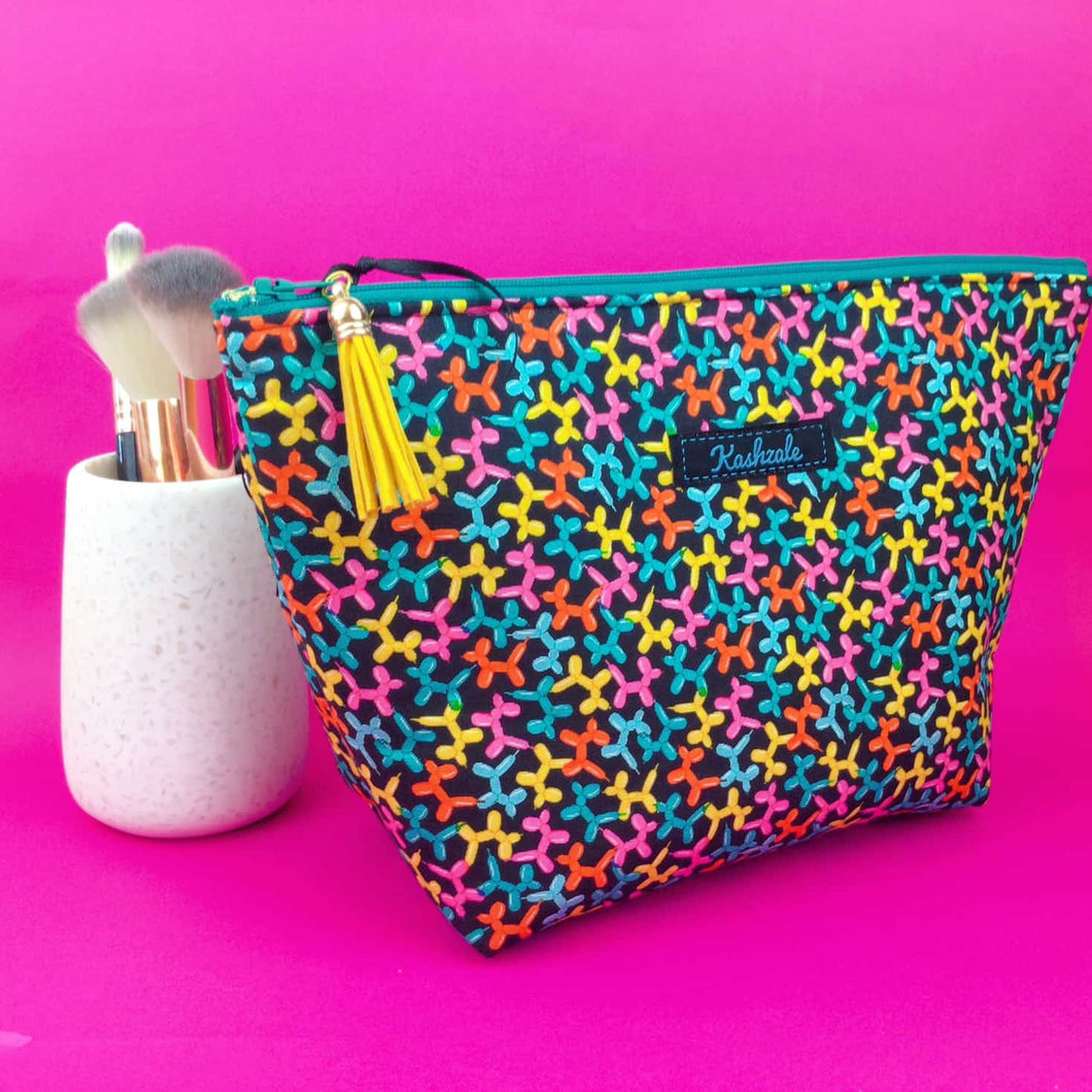 Balloon Animals Large Makeup Bag.