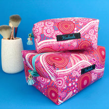 Load image into Gallery viewer, Women’s Journey Medium Box Makeup Bag. Aboriginal Artist Debbie Scott
