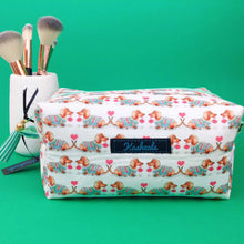 Load image into Gallery viewer, Dachshund Large Box Cosmetic Bag. White
