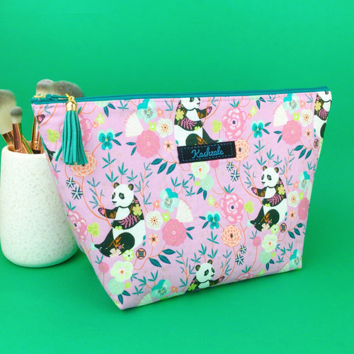 Pink Panda Large Makeup Bag. Pink Makeup Bag - Kashzale Cosmetic Bags