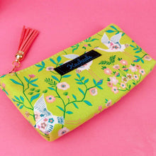 Load image into Gallery viewer, Lime Cranes Sunglasses bag, glasses case. Green Glasses Case - Kashzale Cosmetic Bags
