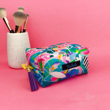 Load image into Gallery viewer, Mighty Jungle Medium Box Makeup Bag. Deb McNaughton Design - Kashzale Cosmetic Bags
