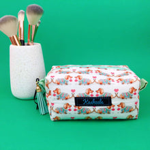 Load image into Gallery viewer, Dachshund Medium Box Makeup Bag. White
