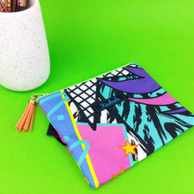 Load image into Gallery viewer, Tropical 80’s Party Small Clutch, Small makeup bag.
