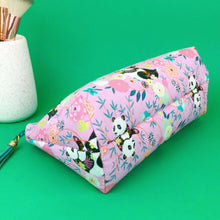 Load image into Gallery viewer, Pink Pandas Medium Makeup Bag. Pink Makeup Bag - Kashzale Cosmetic Bags
