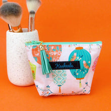 Load image into Gallery viewer, Lanterns Small Makeup Bag.  Pale Pink Small Makeup Bag - Kashzale Cosmetic Bags
