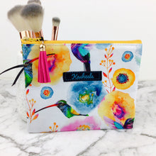 Load image into Gallery viewer, Hummingbird Small Clutch, Small makeup bag.
