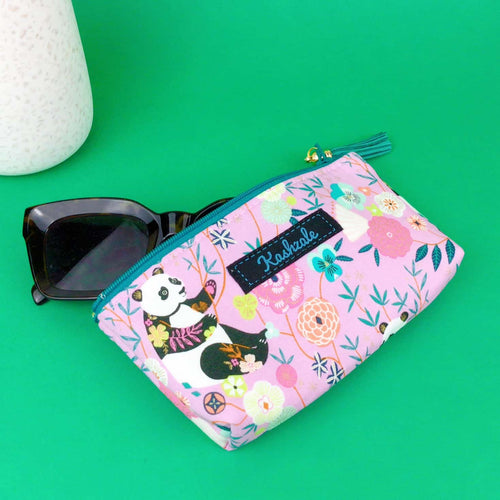 Pink Pandas Sunglasses bag, glasses case. Pink Glasses Case - Kashzale Cosmetic Bags