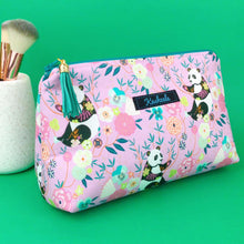 Load image into Gallery viewer, Pink Pandas Medium Makeup Bag. Pink Makeup Bag - Kashzale Cosmetic Bags
