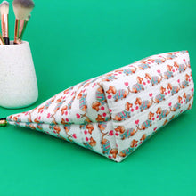 Load image into Gallery viewer, Dachshund Large Makeup Bag. White
