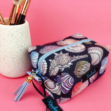 Load image into Gallery viewer, Shell Beach Medium Box Makeup Bag. Design by The Scenic Route.
