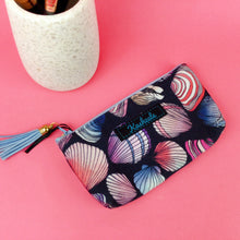 Load image into Gallery viewer, Shell Beach Sunglasses bag, glasses case. Design by The Scenic Route.
