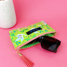 Load image into Gallery viewer, Lime Cranes Sunglasses bag, glasses case. Green Glasses Case - Kashzale Cosmetic Bags
