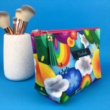 Load image into Gallery viewer, Rainbow Land Medium Cosmetic Bag. Kasey Rainbow Design. - Kashzale Cosmetic Bags
