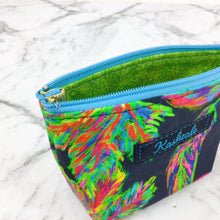Load image into Gallery viewer, Black Neon Leaf Small Makeup Bag.
