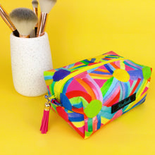 Load image into Gallery viewer, Confetti Medium Box Makeup Bag. By Lordy Dordie Art
