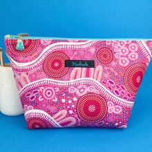 Load image into Gallery viewer, Women&#39;s Journey Large Makeup Bag. By Aboriginal Artist Debbie Scott
