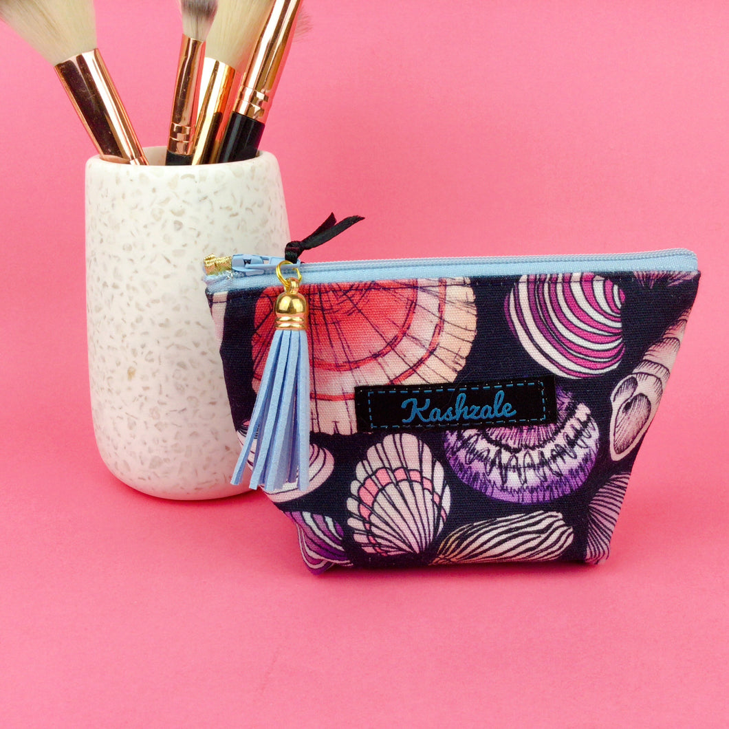 Shell Beach Small Makeup Bag.  Design by The Scenic Route.