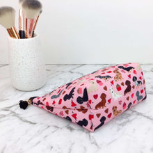 Load image into Gallery viewer, Dachshund Medium Cosmetic Bag. Pink
