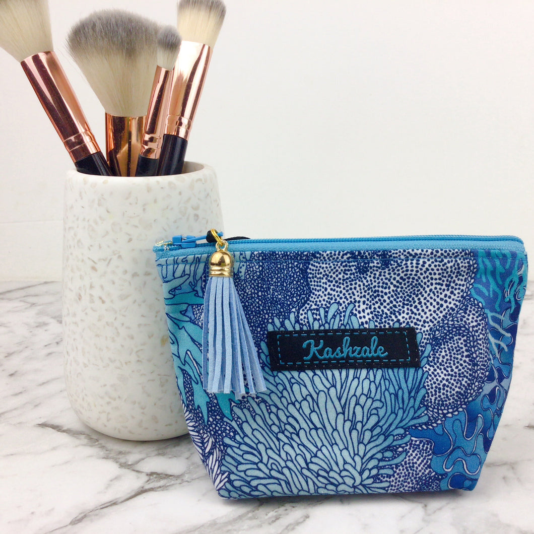 Coral Reef Small Makeup Bag.  Design by The Scenic Route.